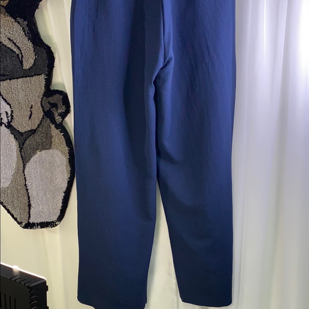 Blue and White with Red Stripes Wide Leg Set with Elegant Flow - Picture 5 of 17